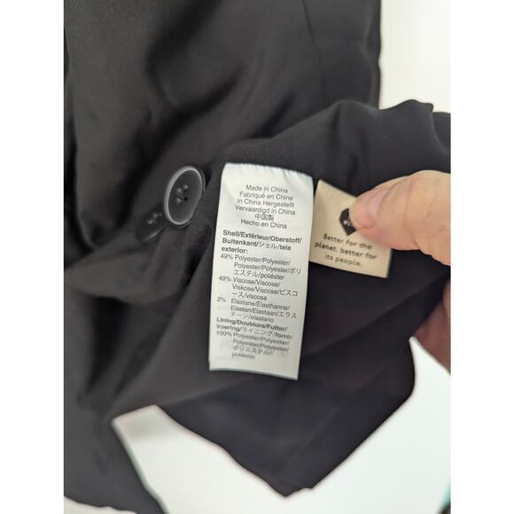 Madewell Caldwell Double Breasted Blazer Black Classic Preppy Size Small NWT - Picture 9 of 10